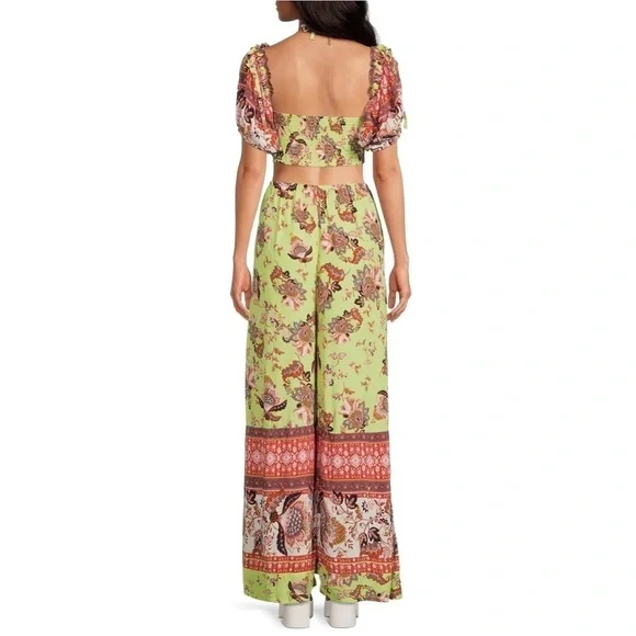 Free People | Bali Citrus Skies Jumpsuit In Lime Green Size XS - Picture 4 of 6